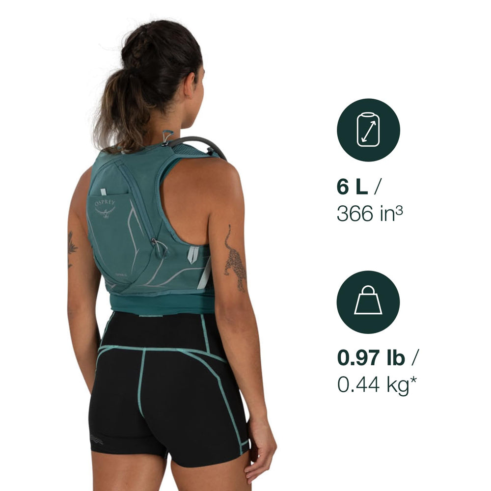Osprey Dyna 6L breathable recycled mesh back for airflow and comfort
