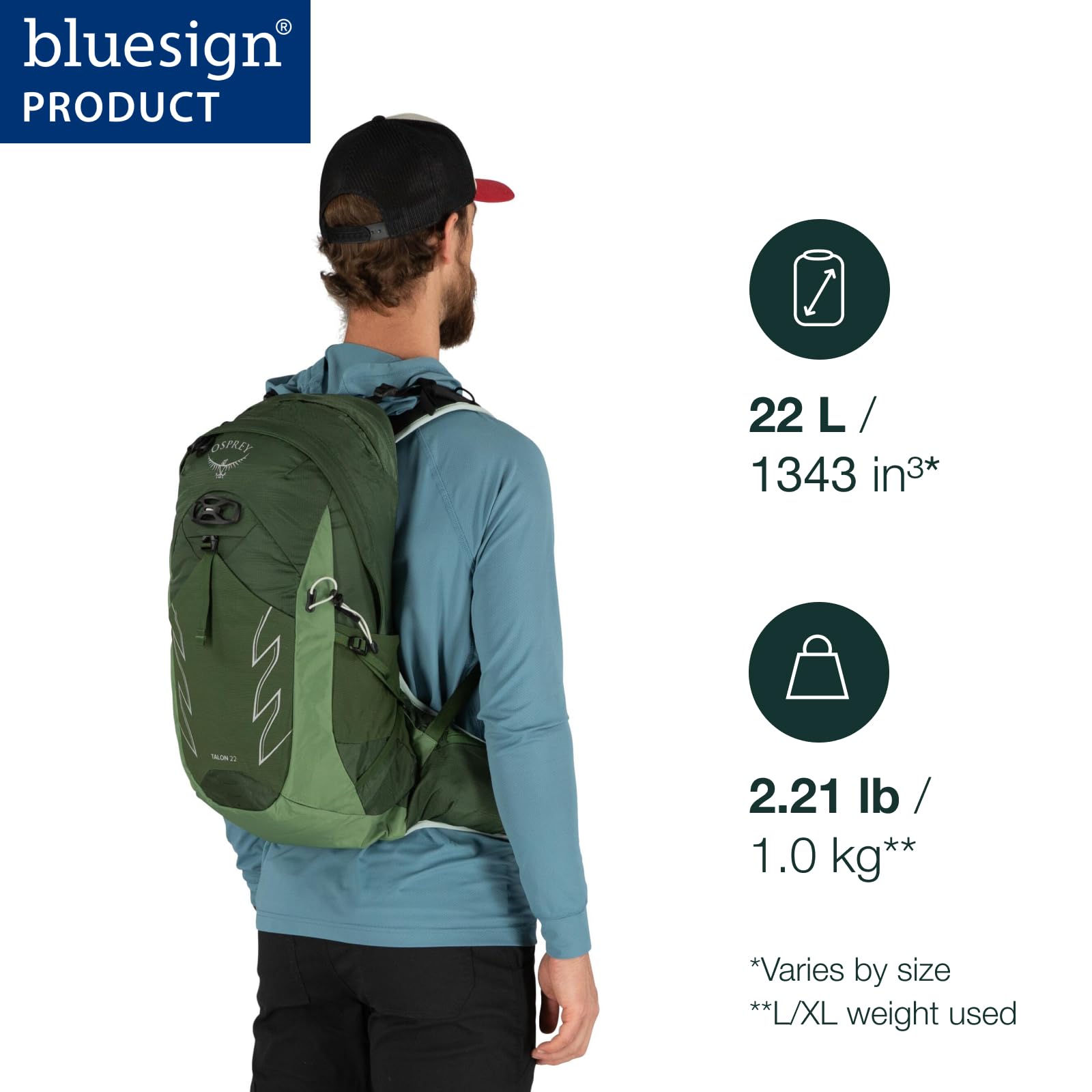 Osprey Talon hipbelt and dual zip pockets providing secure, easy-access storage