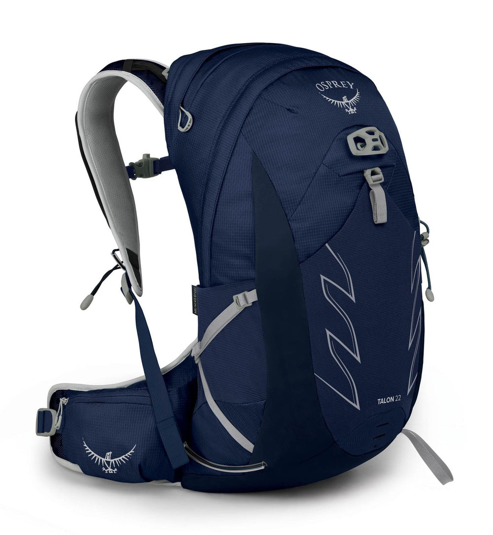 Osprey Talon side stretch pocket holding water bottle for hydration on the move