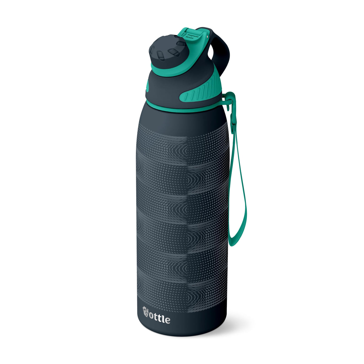 Ottle Reef Roamer front view showing bottle and lid, highlights durable design and capacity