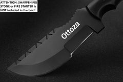 Ottoza tracker leather sheath front view offering secure horizontal carry