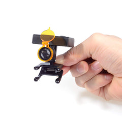 OUBO side profile mounted on loupes showing stable hands-free illumination