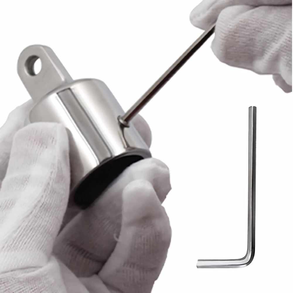 OUBULU fittings beside ruler for scale showing compatibility with 7/8 inch tubing
