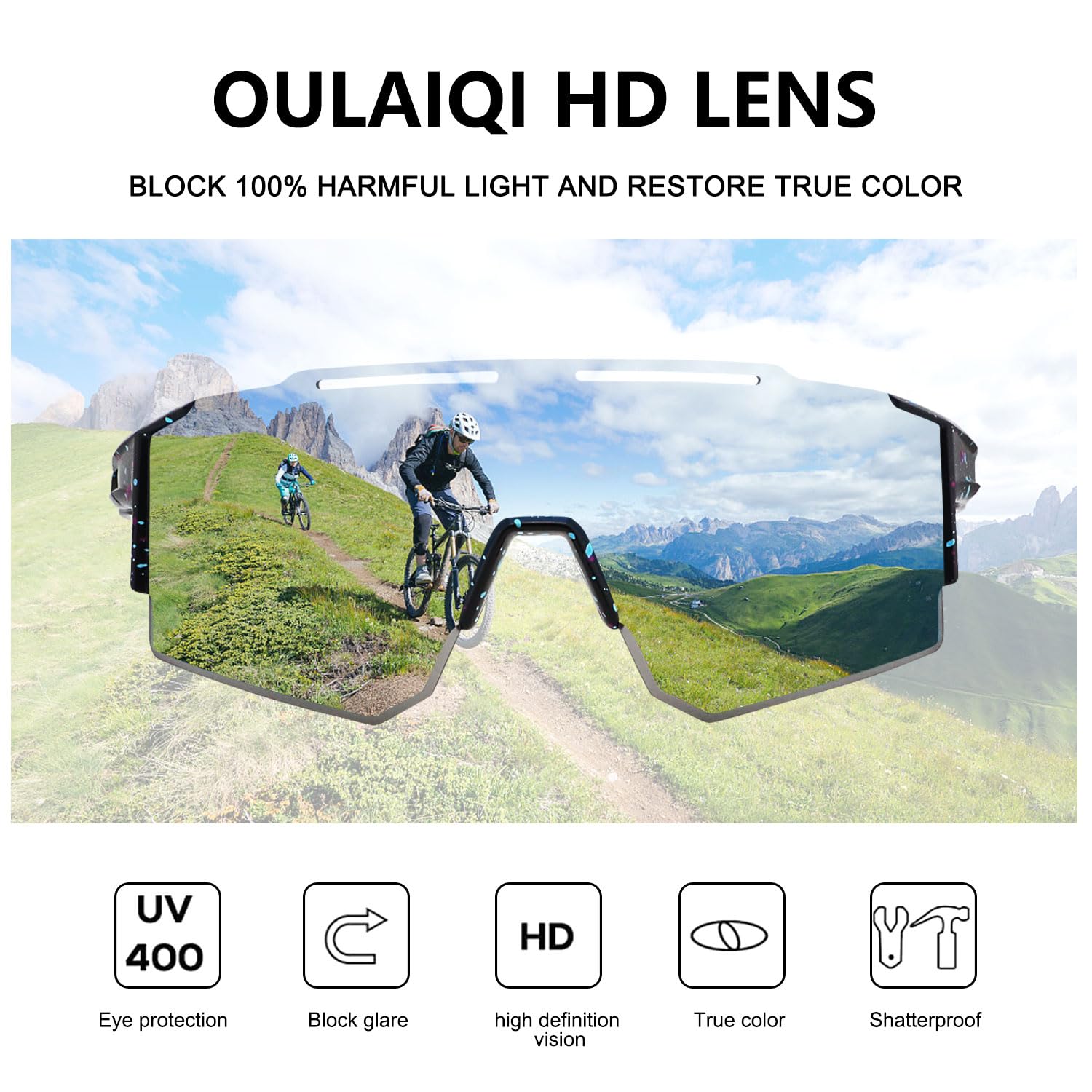 OULAIQI worn by cyclist illustrating stable fit and sun protection