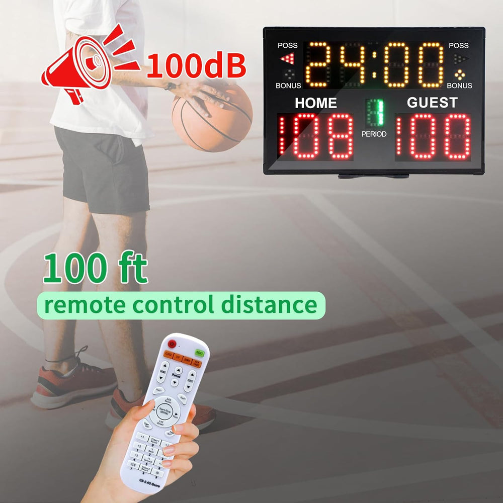 Ousmile wireless remote control in hand for fast score updates and convenience