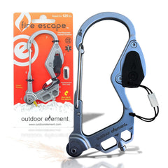 OUTDOOR ELEMENT front view showing full 7-in-1 multitool and carabiner benefit quick access