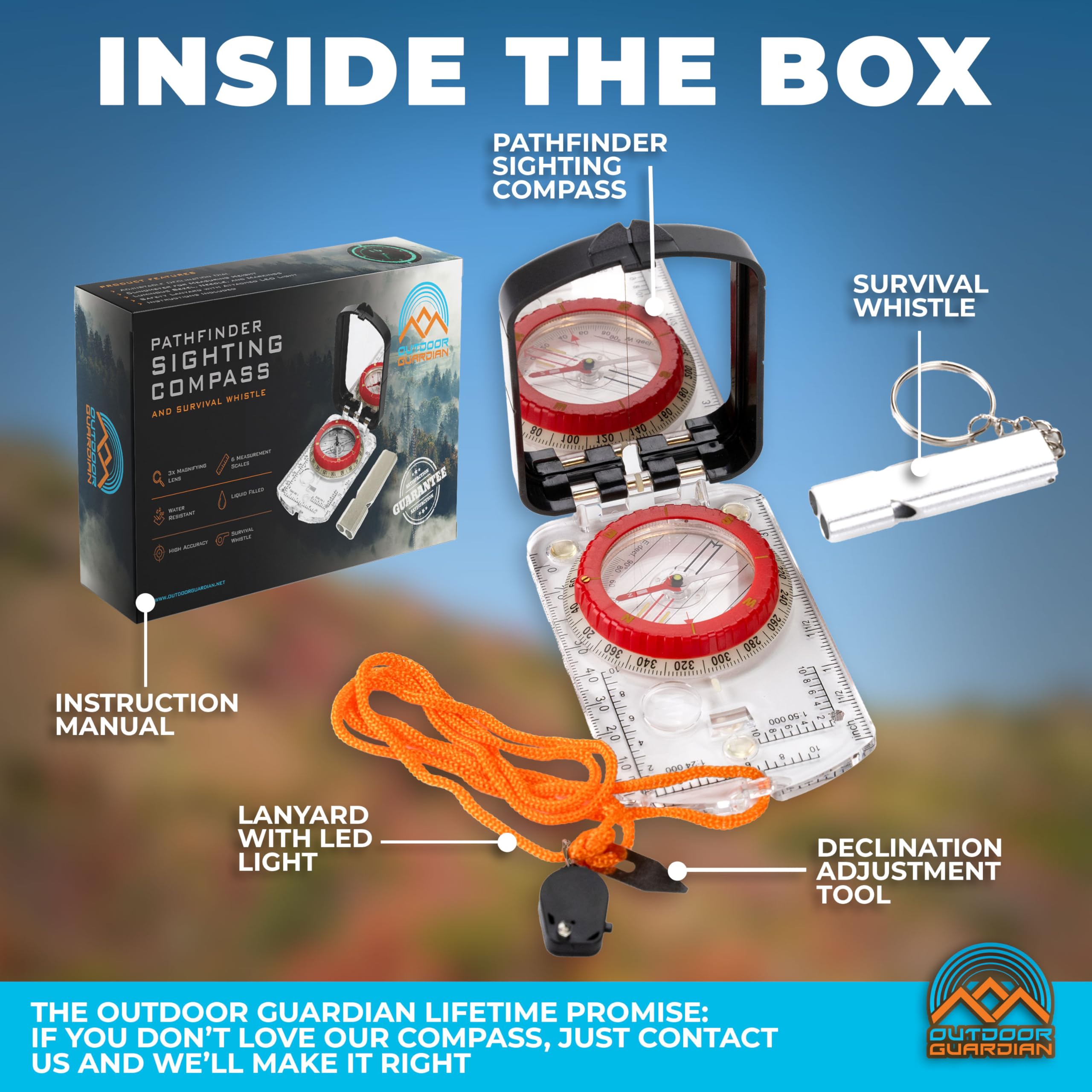 Outdoor Guardian Pathfinder magnifier detail aiding map reading and small-print clarity