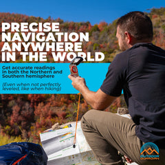 Outdoor Guardian Pathfinder mirror close-up demonstrating precise sighting and emergency signaling
