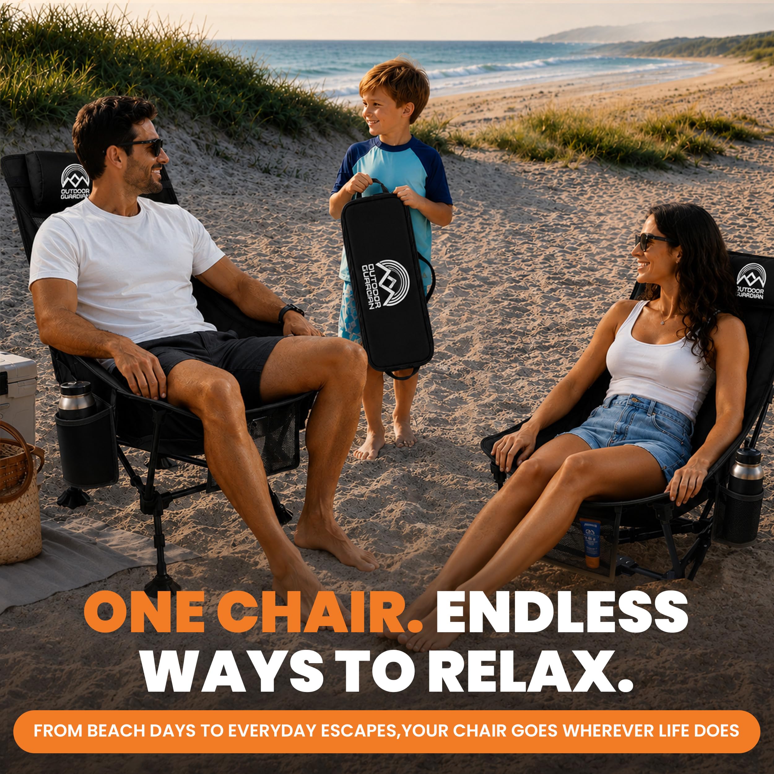 Outdoor Guardian wide seat and armrest detail for relaxed deep seating