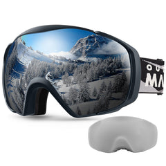 OutdoorMaster front view of goggles showing full frame and strap, secure fit benefit