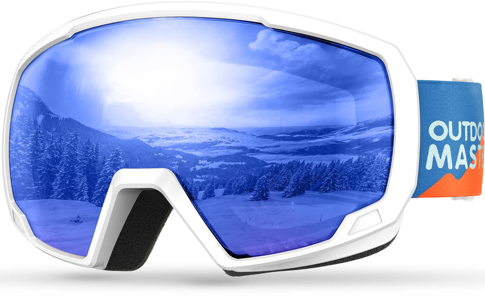 OutdoorMaster front view of kids ski goggles showing colorful lens and comfortable fit