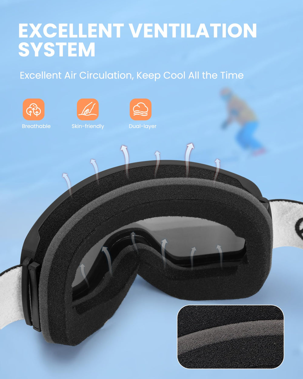 OutdoorMaster goggles on child with helmet showing secure helmet compatibility