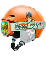 OutdoorMaster helmet front view showing sturdy shell and secure fit benefit