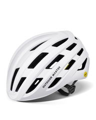 OutdoorMaster helmet front view showing aerodynamic shell and secure fit benefit