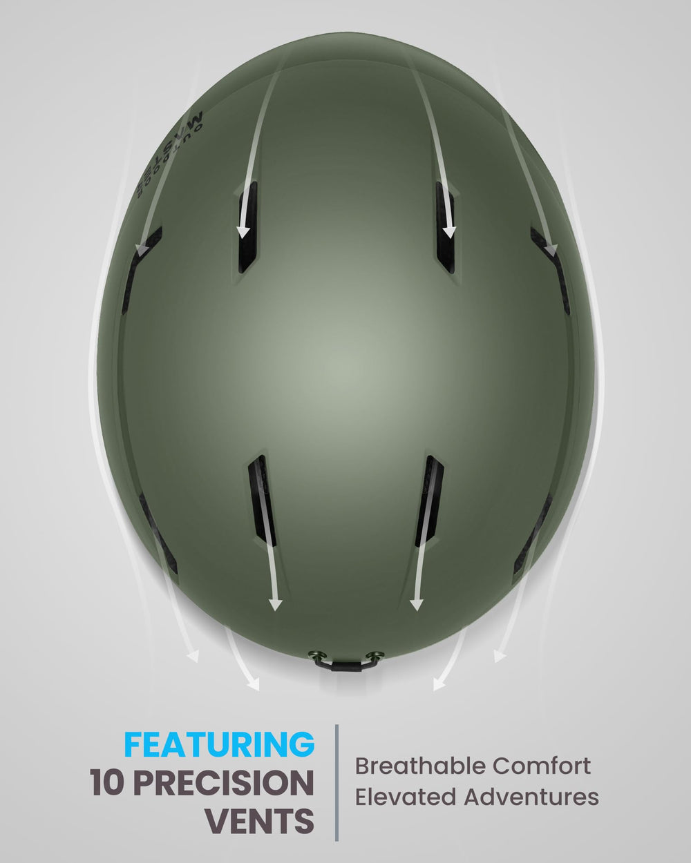 OutdoorMaster helmet internal liner displaying removable padding benefit