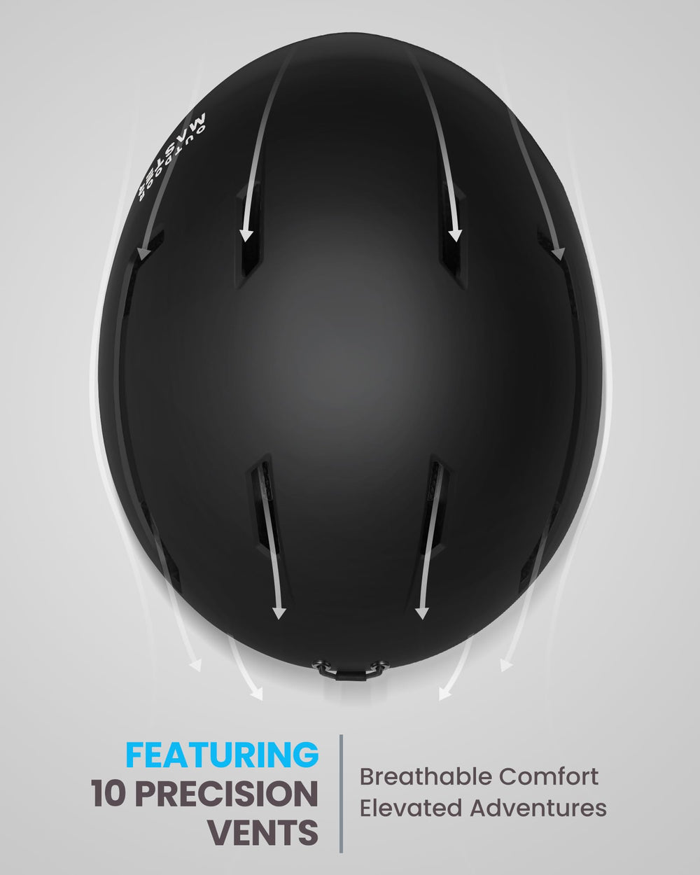 OutdoorMaster helmet ventilation detail illustrating airflow benefit and comfort