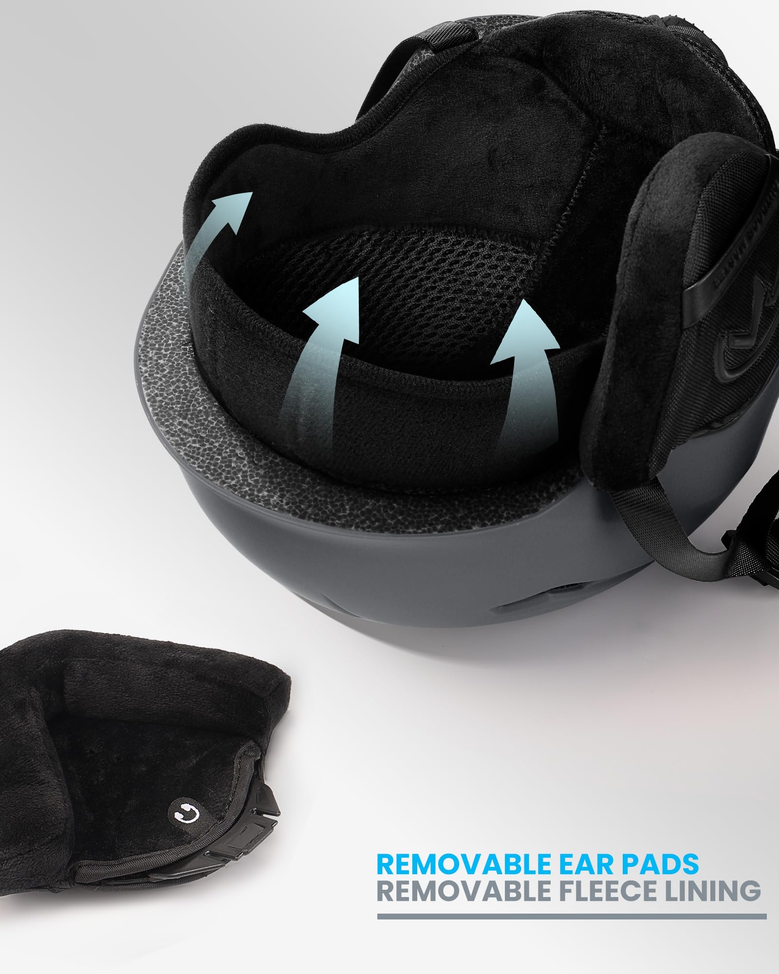 OutdoorMaster internal padding and earmuffs for warmth and comfort