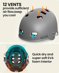 OutdoorMaster helmet top view showing 12 vents for better airflow