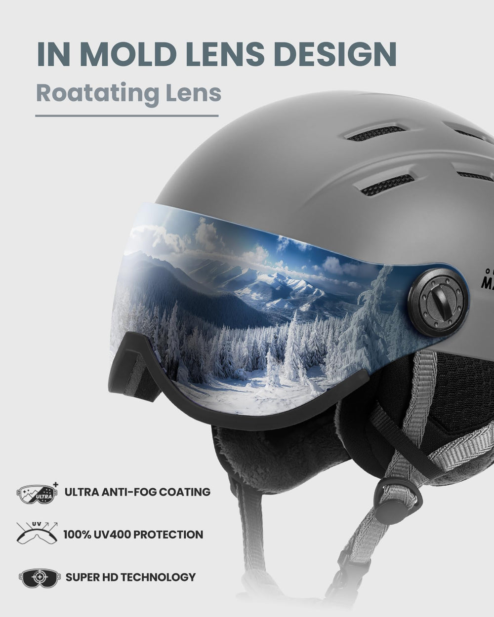 OutdoorMaster side profile with visor attached demonstrating streamlined fit