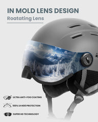 OutdoorMaster side profile with visor attached demonstrating streamlined fit