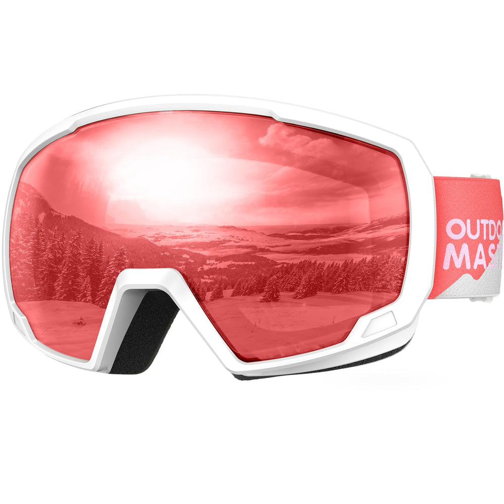 OutdoorMaster front view of kids goggles showing full-face coverage and colorful frame benefit