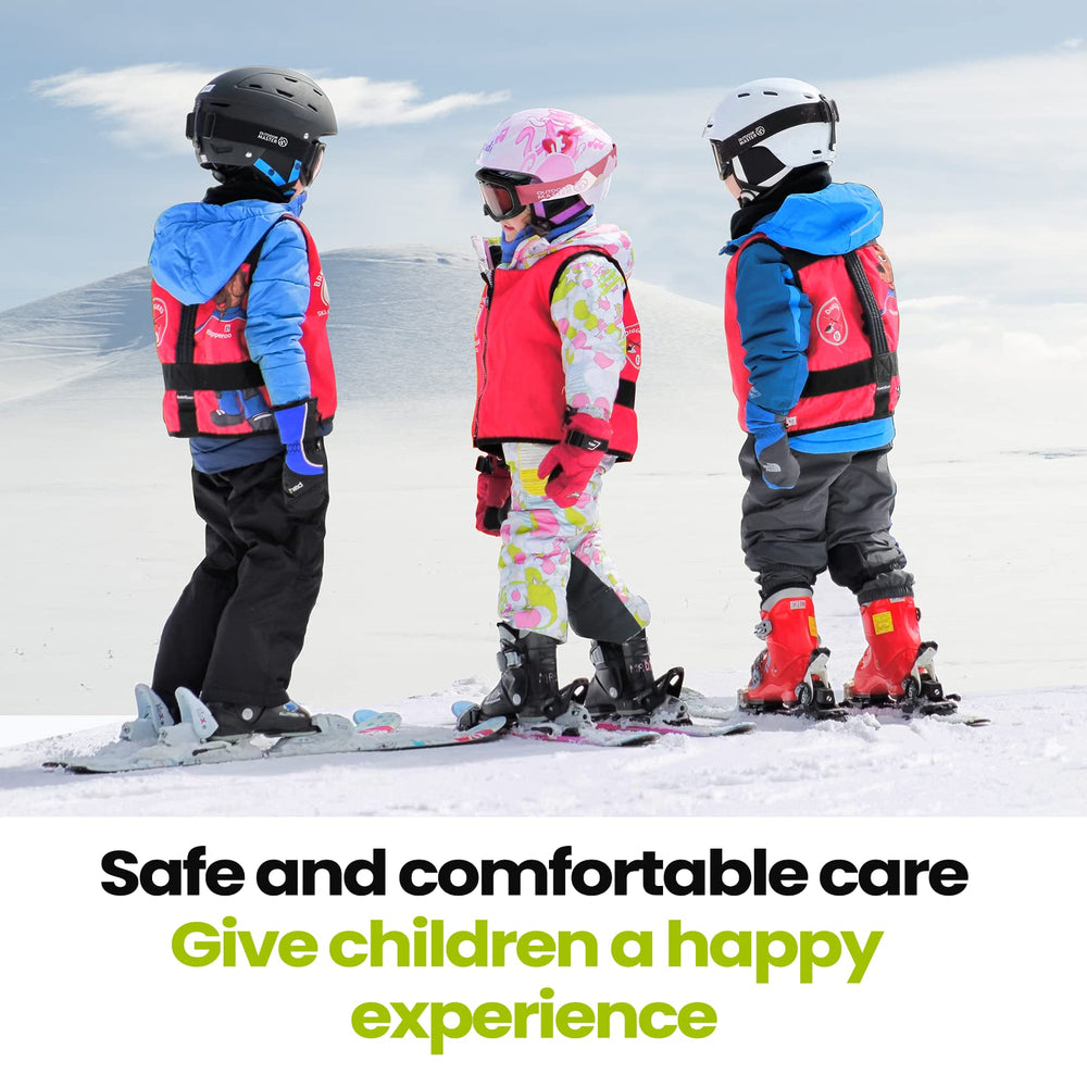 OutdoorMaster kids wearing goggles in snow portraying weather-ready protection