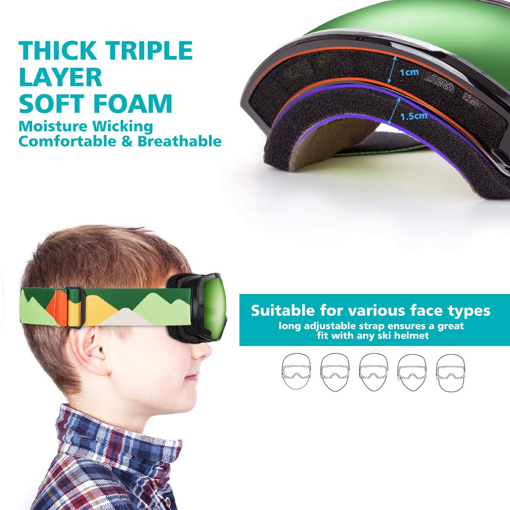 OutdoorMaster goggles worn over glasses demonstrating OTG fit and convenience on slopes