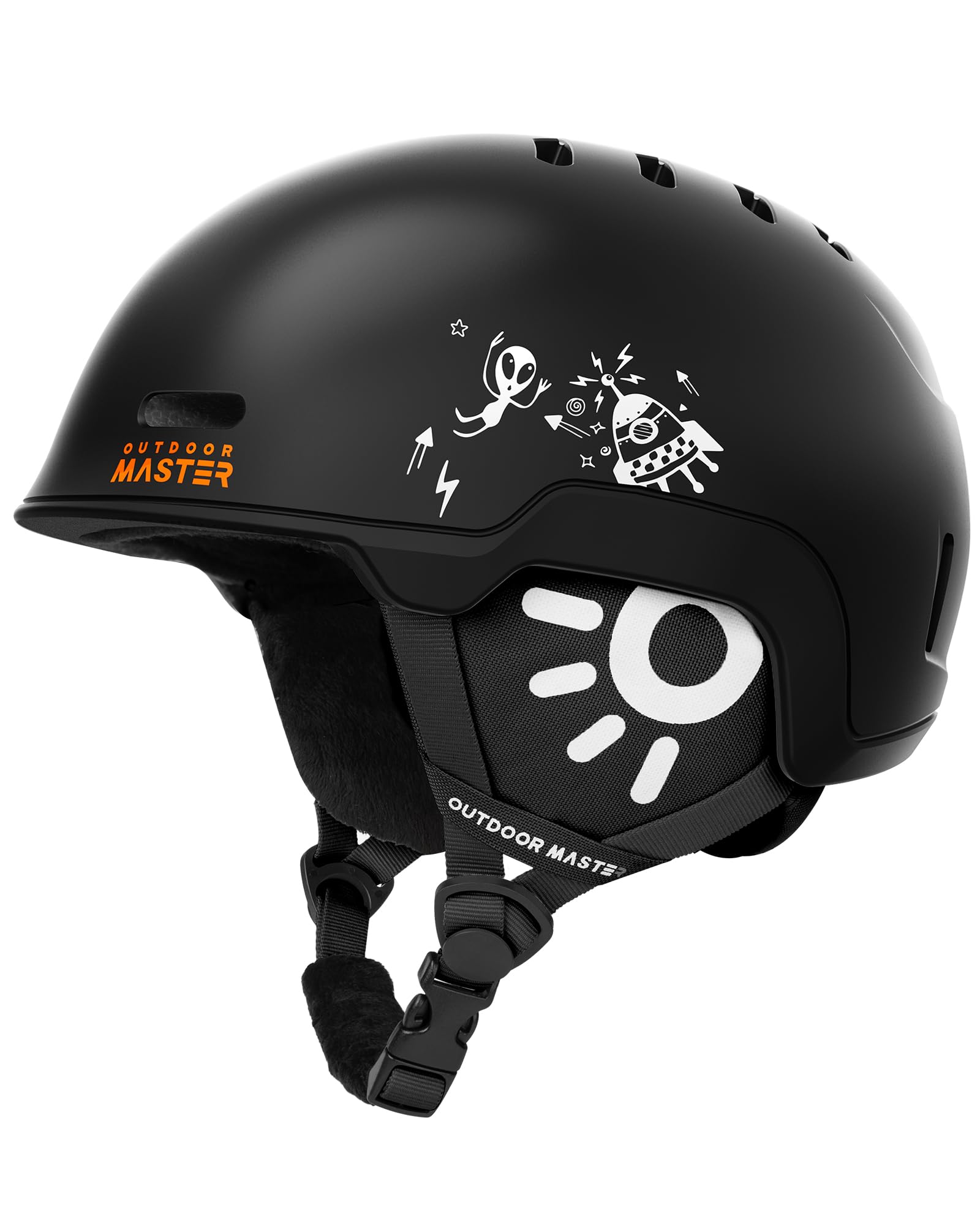 OutdoorMaster front view of helmet showing robust shell and safety