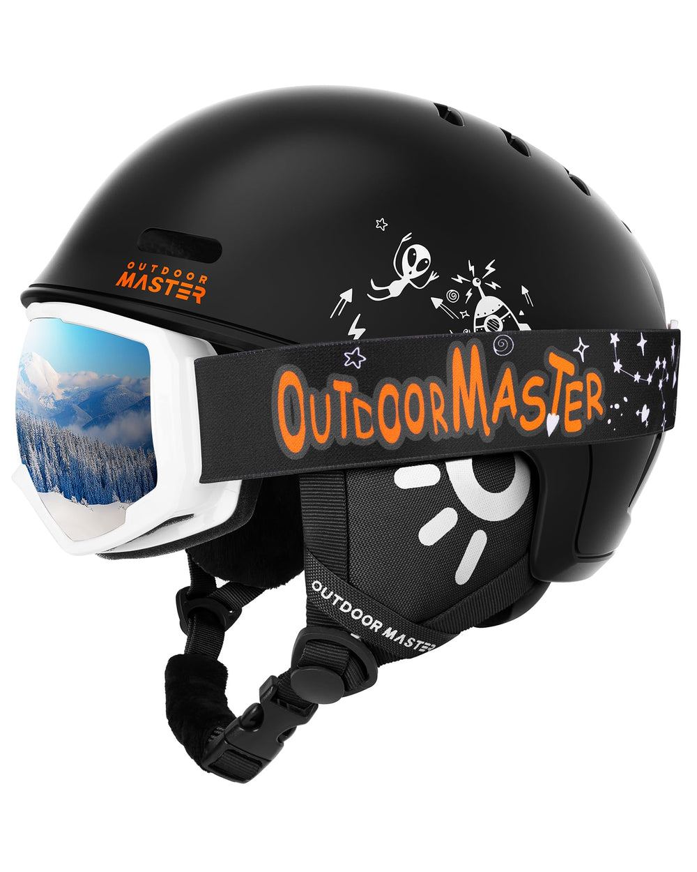 OutdoorMaster helmet front view showing protective shell and child-safe design