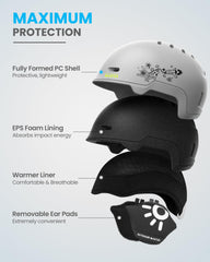 OutdoorMaster helmet side profile highlighting vents and balanced coverage benefit