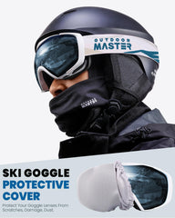 OutdoorMaster lens close-up highlighting anti-fog and UV400 protection benefit