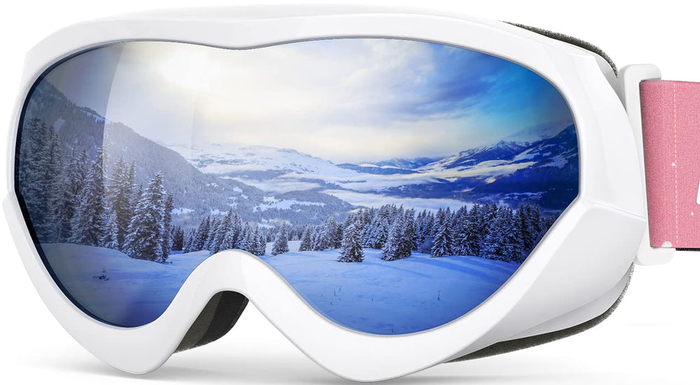OutdoorMaster front view of kids ski goggles showing full lens for clear vision
