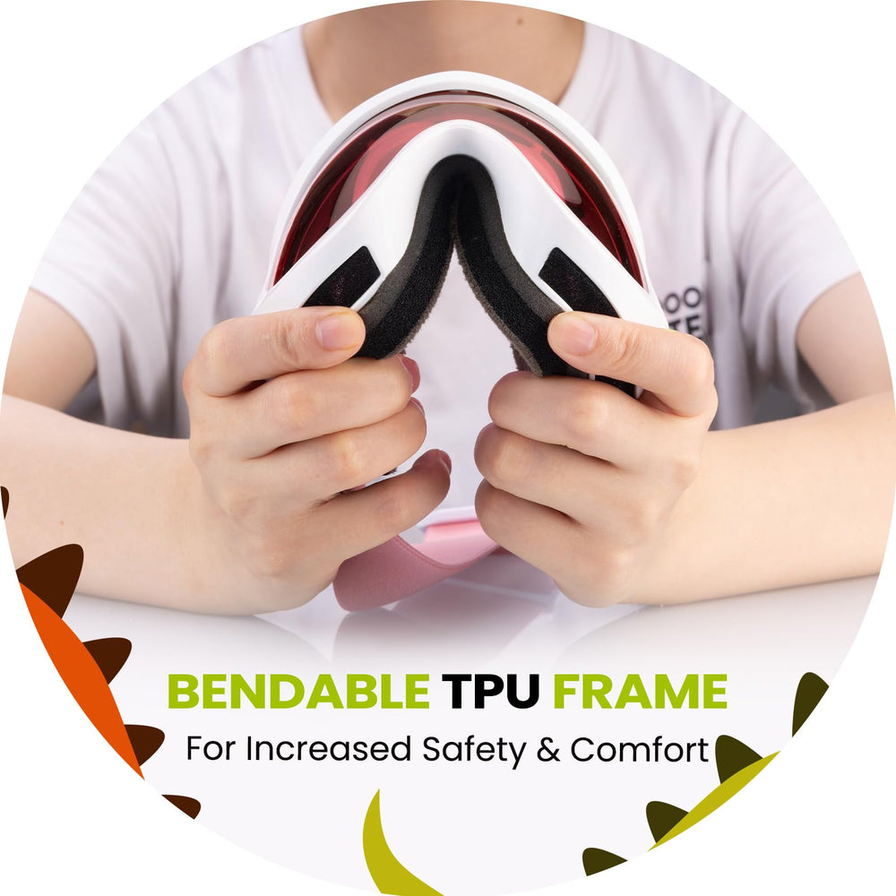 OutdoorMaster goggles held in hand to show compact size and lightweight portability