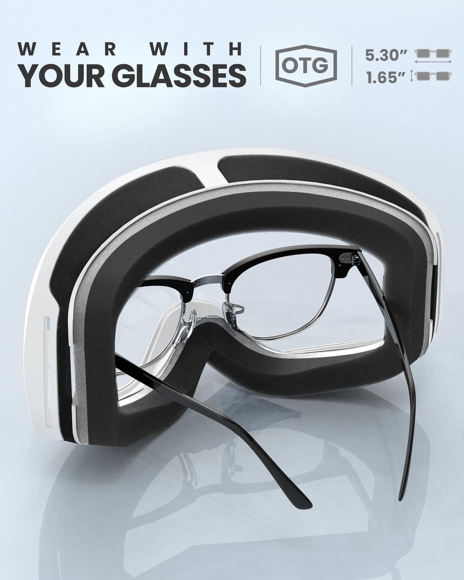 OutdoorMaster Owl over prescription glasses showing OTG comfort and clearance