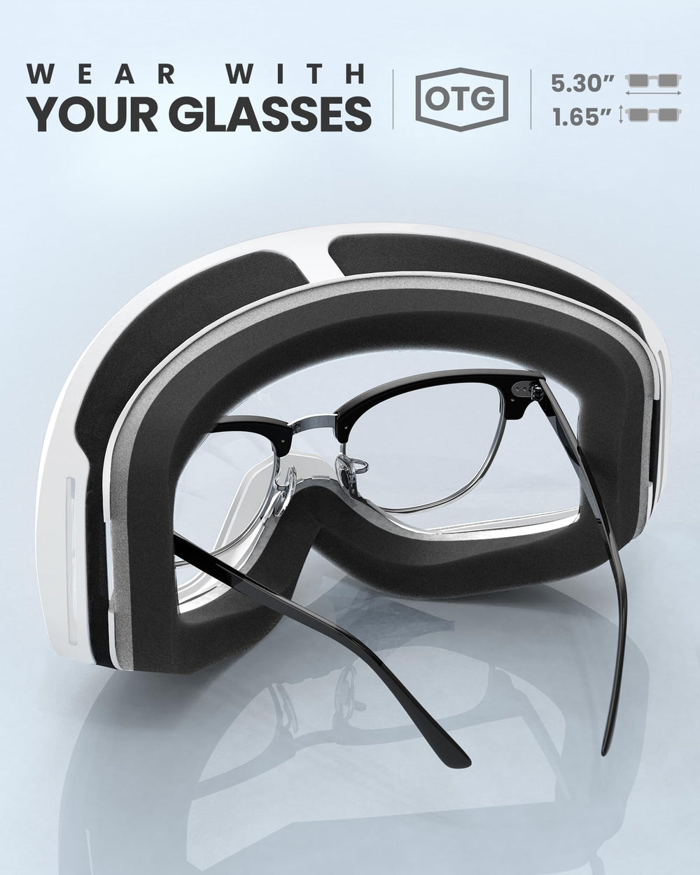 OutdoorMaster Owl over prescription glasses showing OTG comfort and clearance