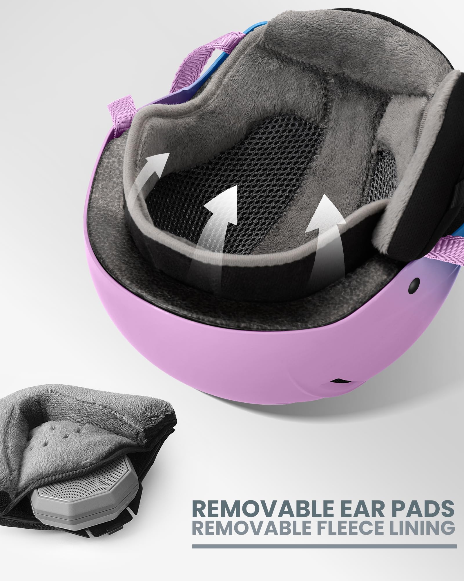 OutdoorMaster detachable ear pads and lining pictured for customizable warmth and comfort