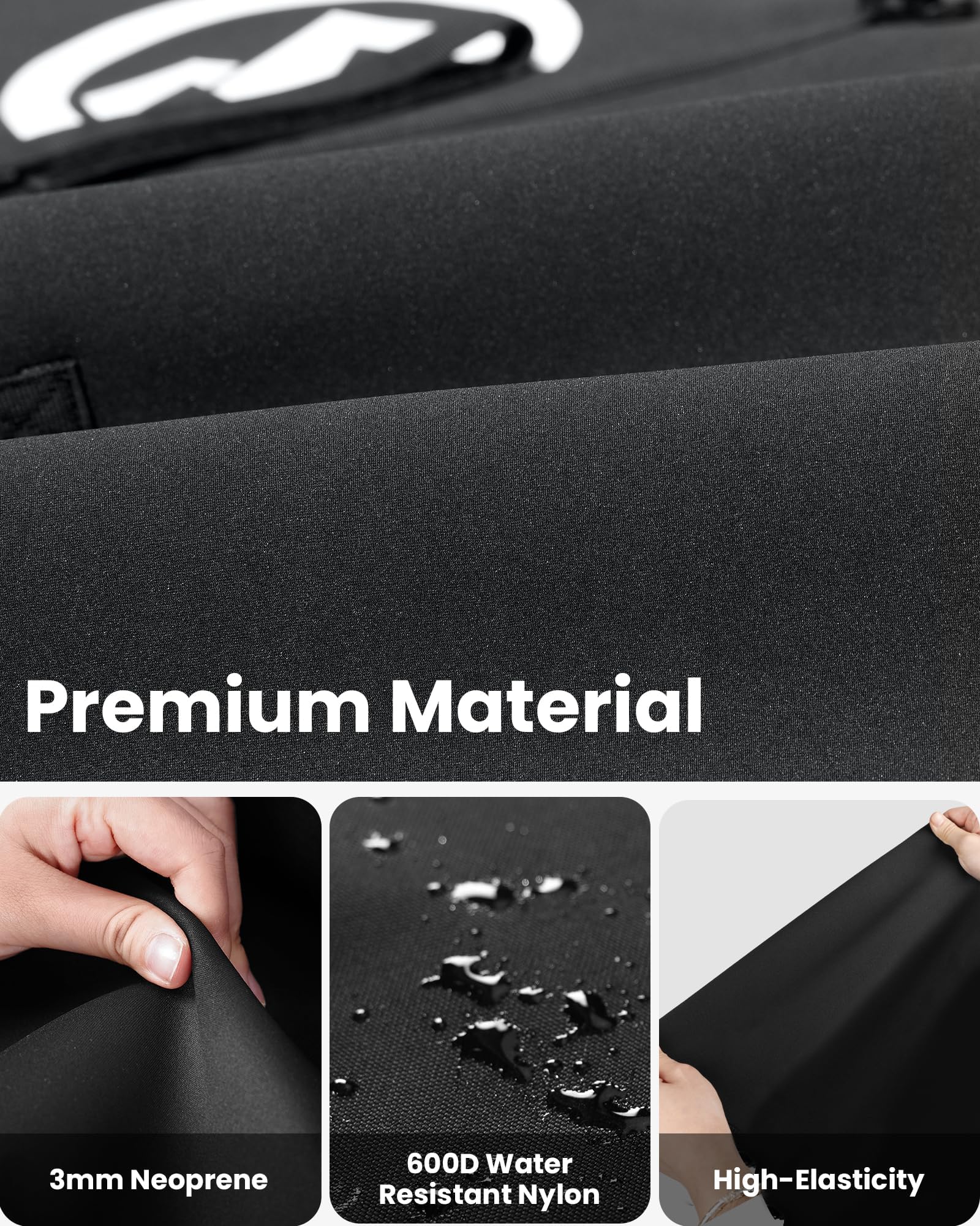 OutdoorMaster rubber bumper detail on sleeve end absorbing impact to protect edges