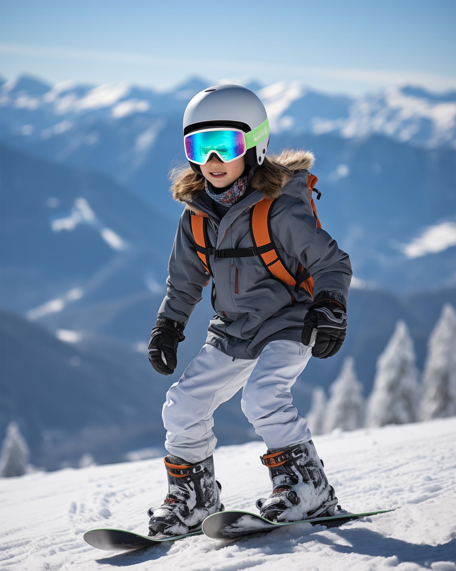 OutdoorMaster goggles next to pouch showing storage and portability benefit