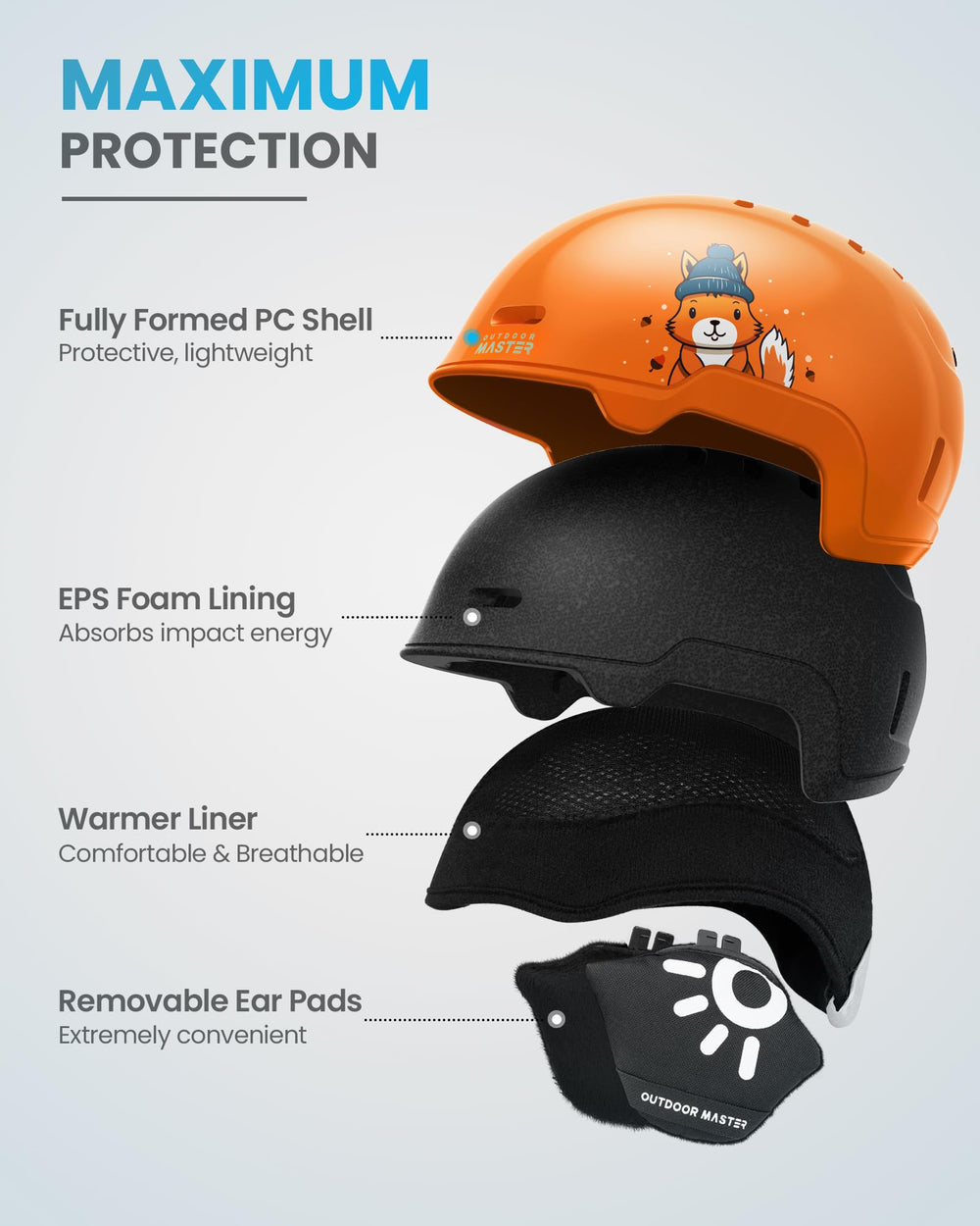 OutdoorMaster side profile with plush earmuffs for warm comfortable wear