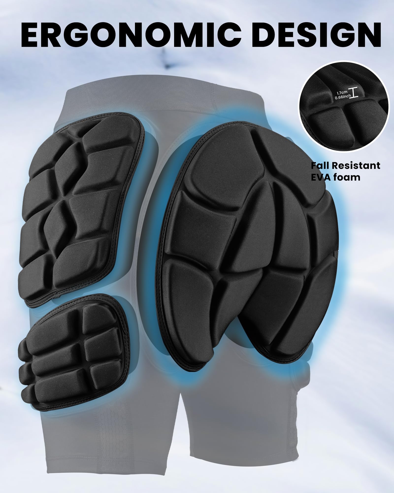 OutdoorMaster side profile showing pad contours and mobility benefit