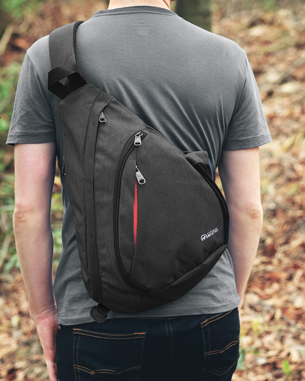 OutdoorMaster sling bag worn crossbody in urban commute for hands-free use