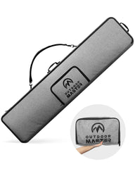 OutdoorMaster front view of grey snowboard bag showing roomy fit and protection