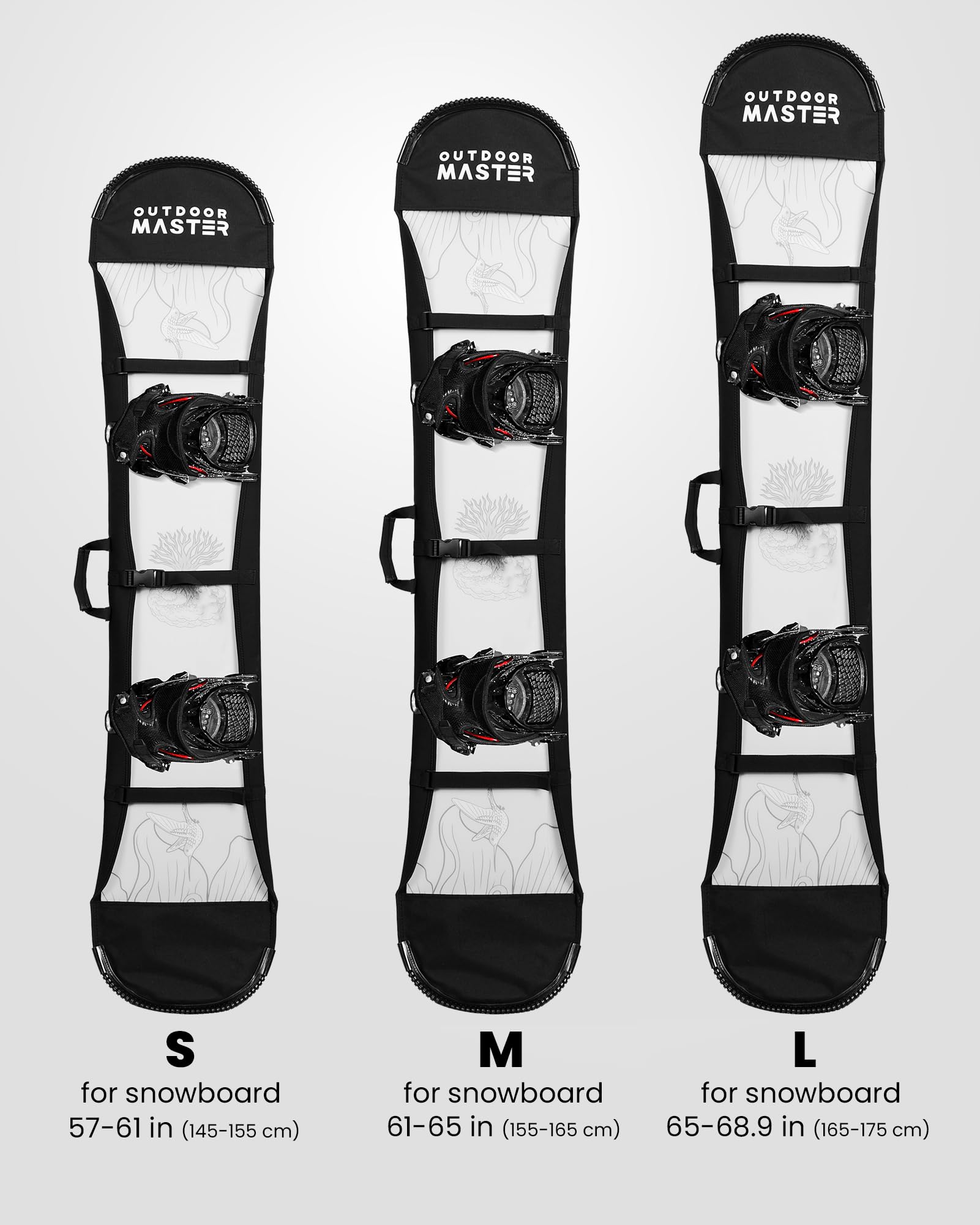 OutdoorMaster sleeve with snowboard in car demonstrating secure transport