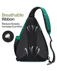 OutdoorMaster shoulder strap close-up with small pocket offering secure storage benefit