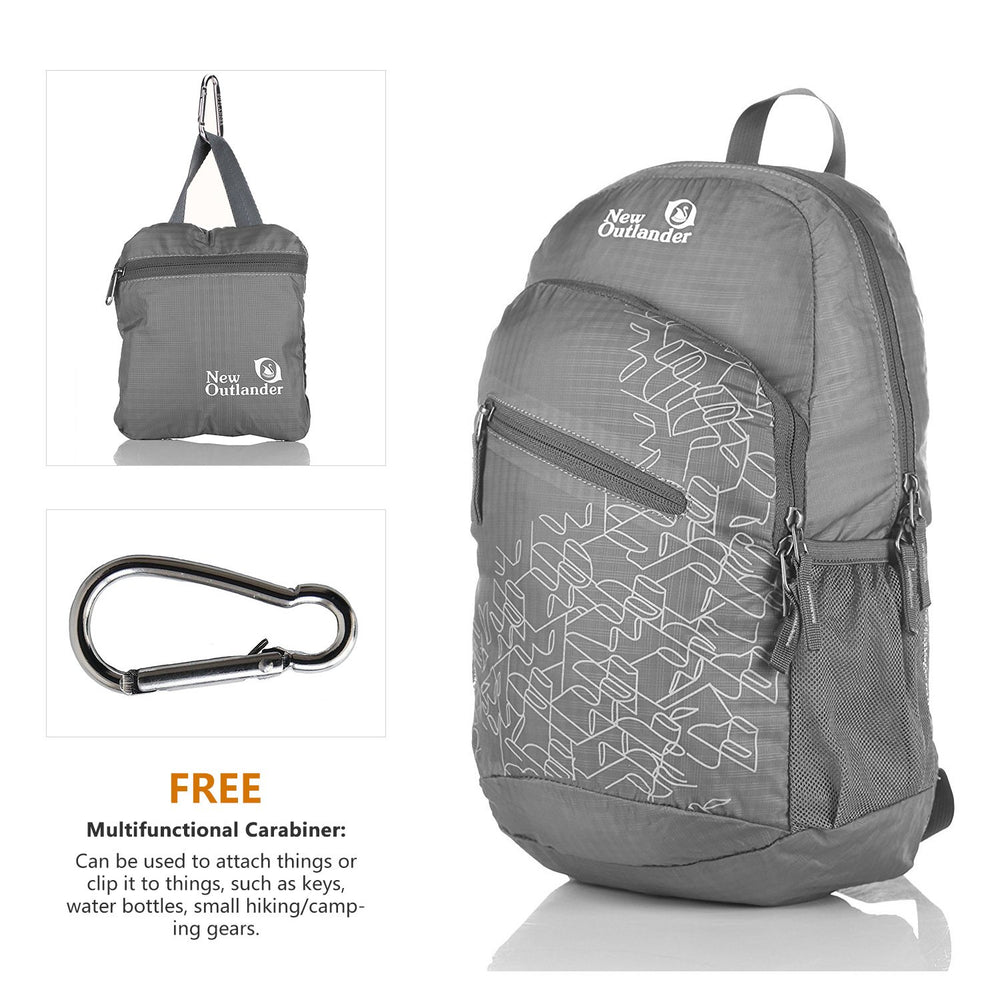 Outlander folded into its zippered inner pocket for compact storage convenience