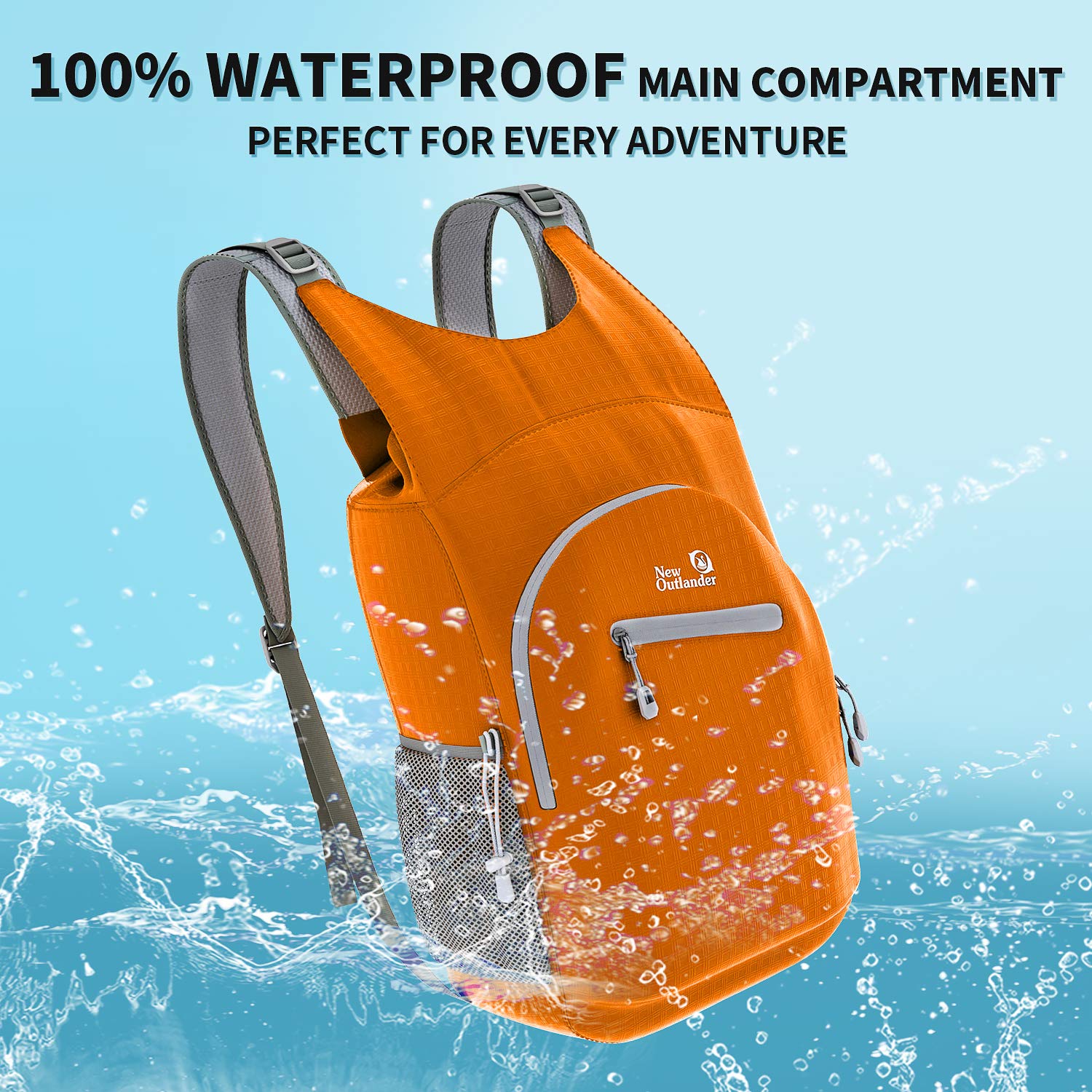 Outlander roll-top closure detail demonstrating waterproof seal and secure storage