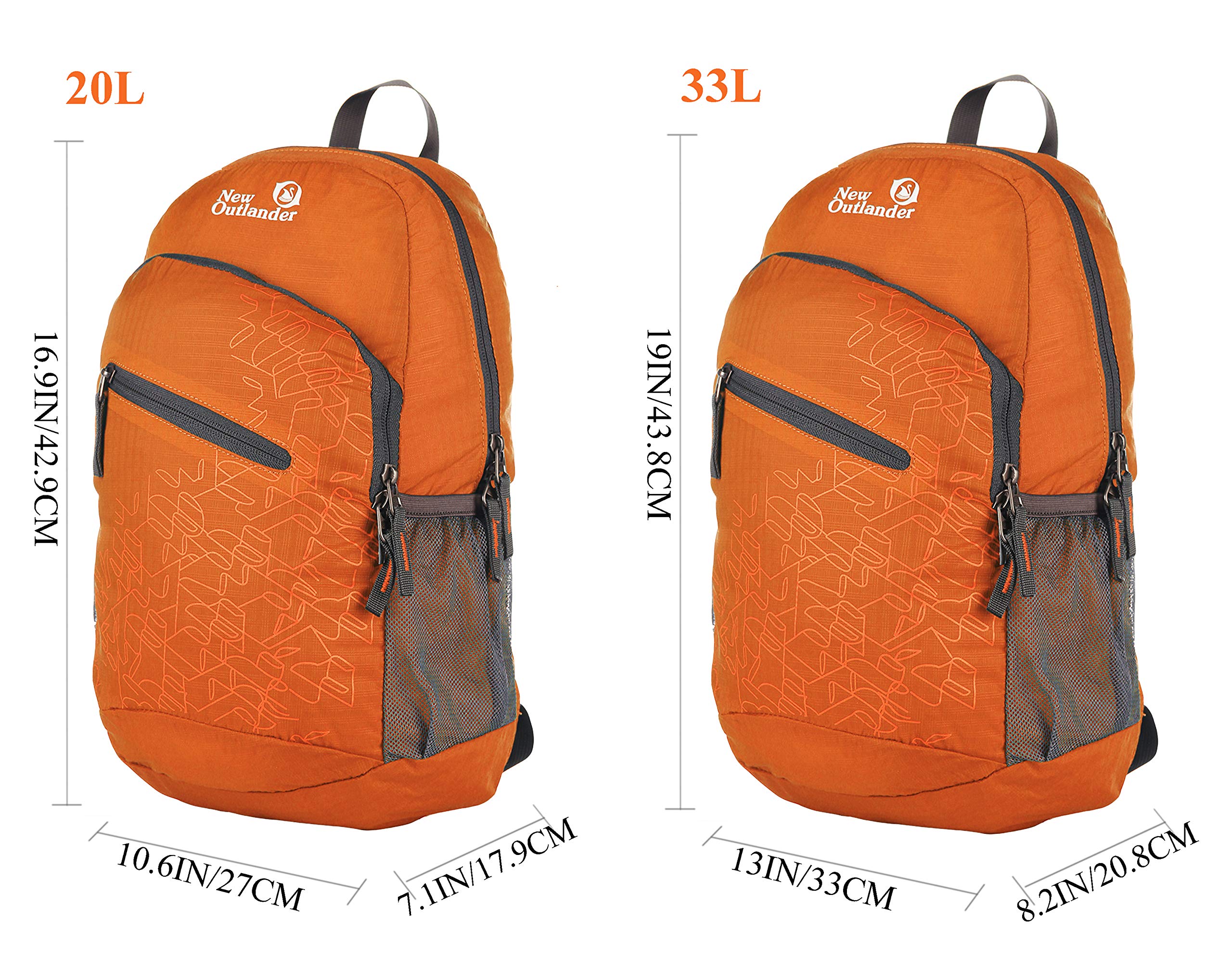 Outlander next to a water bottle to show 20L capacity and scale