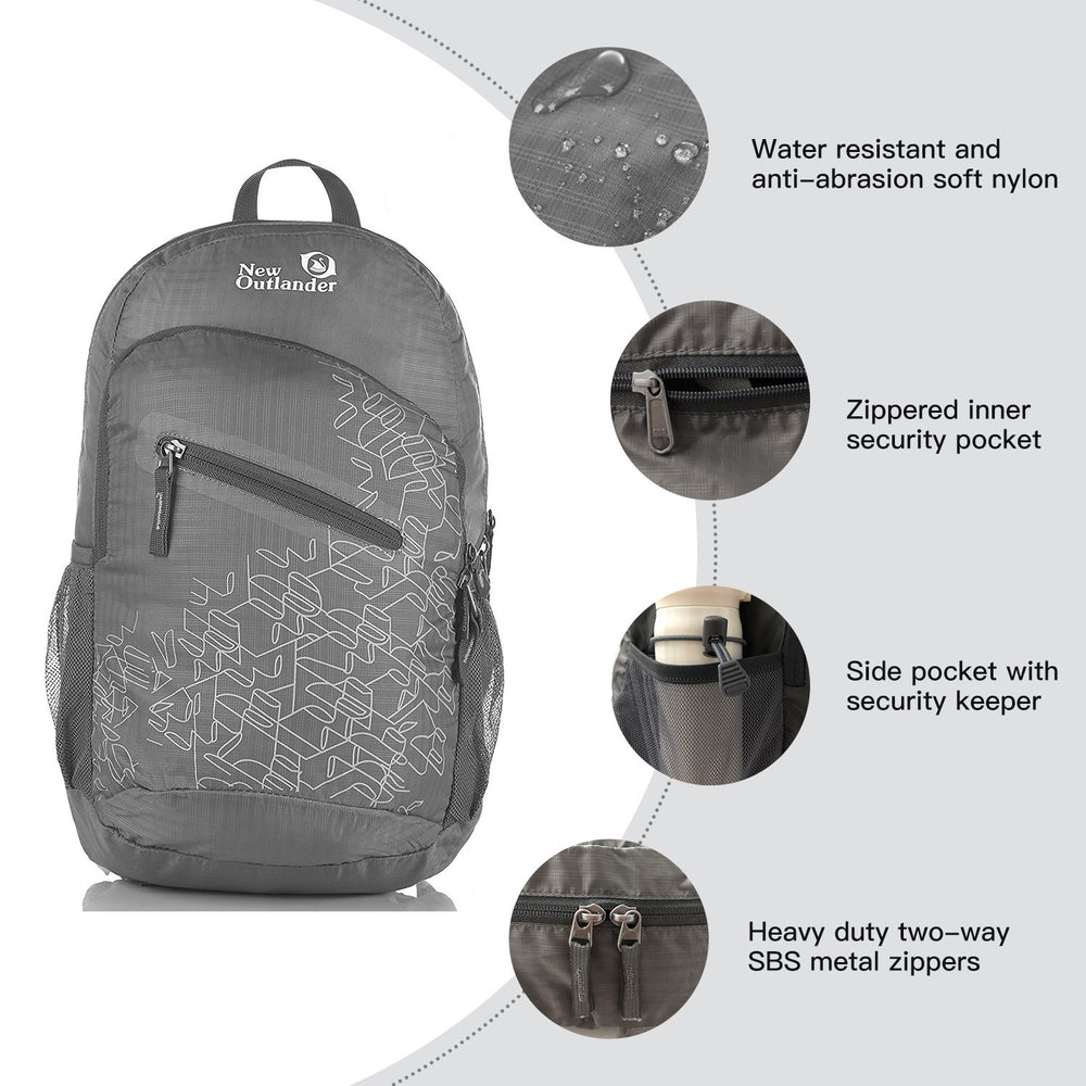 Outlander side pockets holding water bottle to stay hydrated on the go