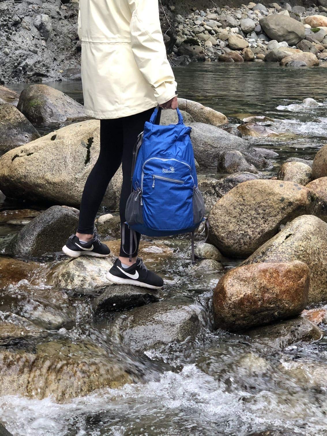 Outlander shown beside standard water bottle for scale and compact capacity