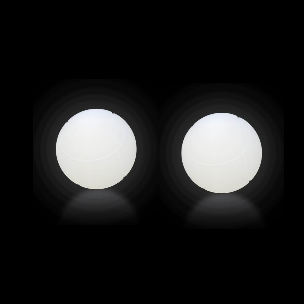 OUTOSS front view of white LED pallino showing clear jack and switch benefit visibility